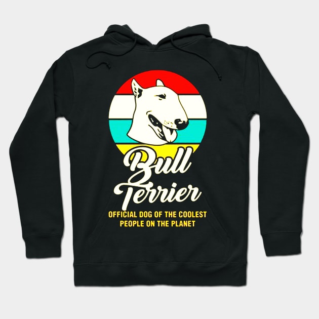 Funny Bull Terrier Dog Vintage Retro Hoodie by fadetsunset